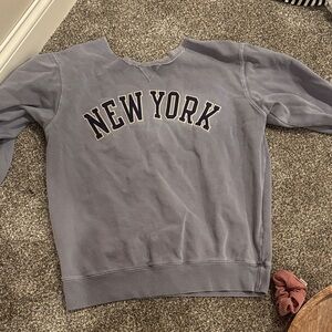 Brandy Melville Gray New York Crew Neck Sweater